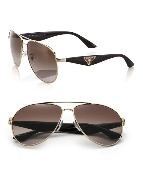 white prada aviator sunglasses gold lenses|Prada aviator sunglasses polarized.